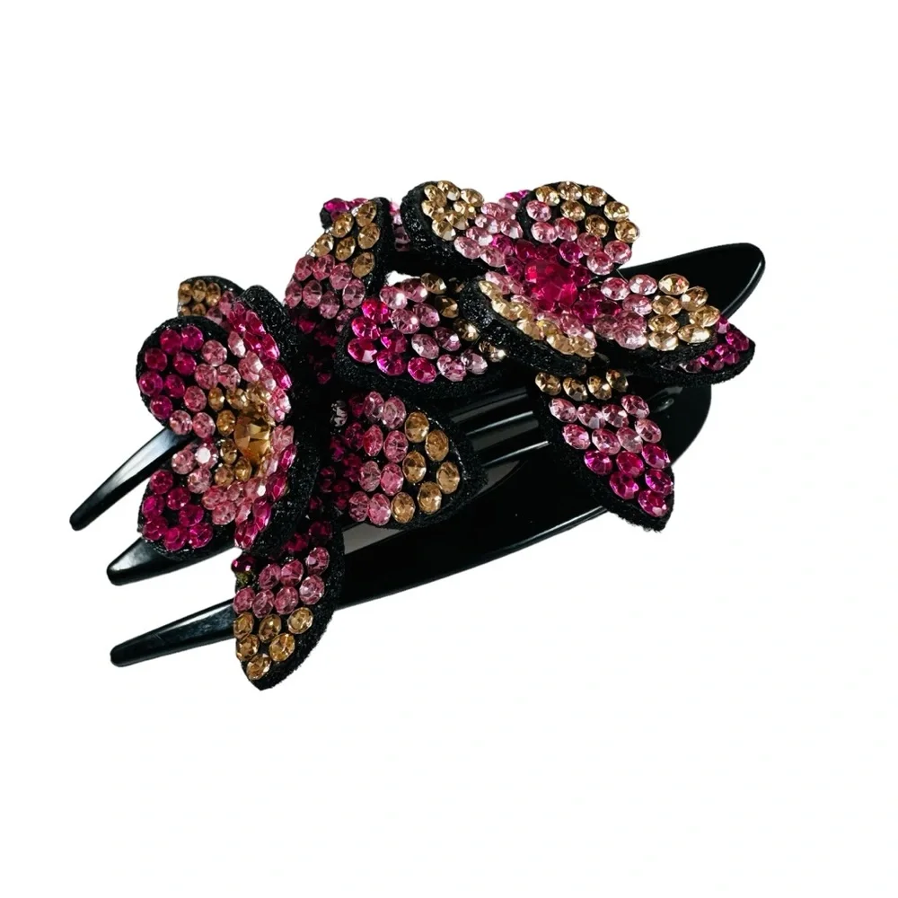 Elegant Floral Crystal Hair Clip